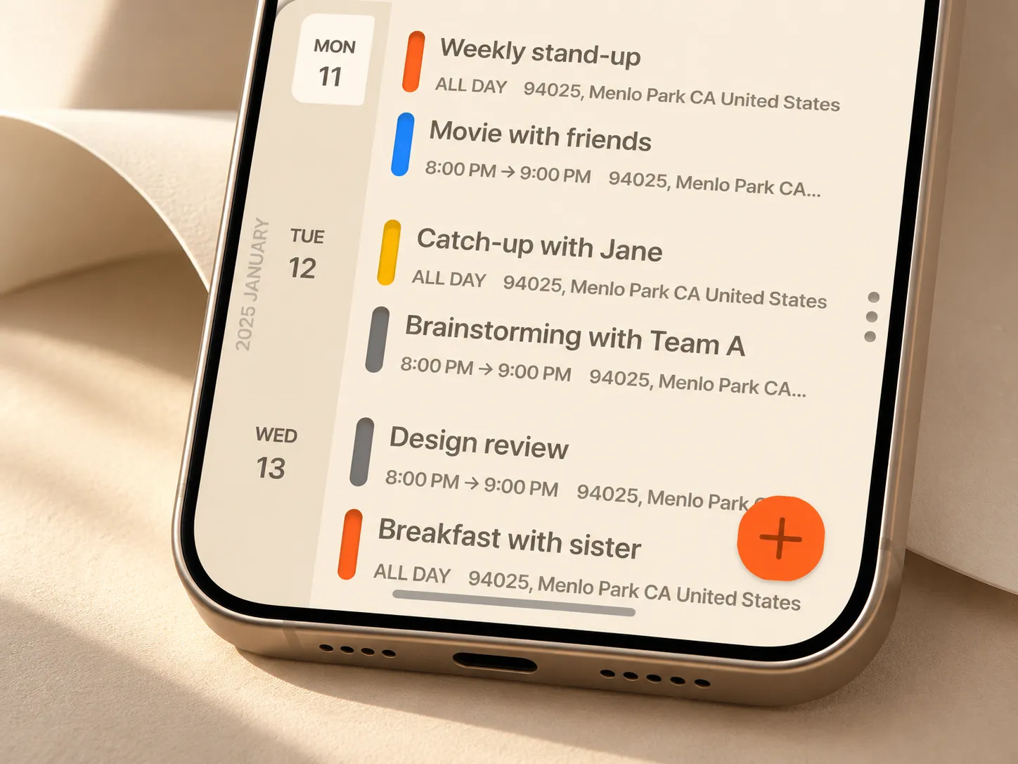 Calendar.io, app design