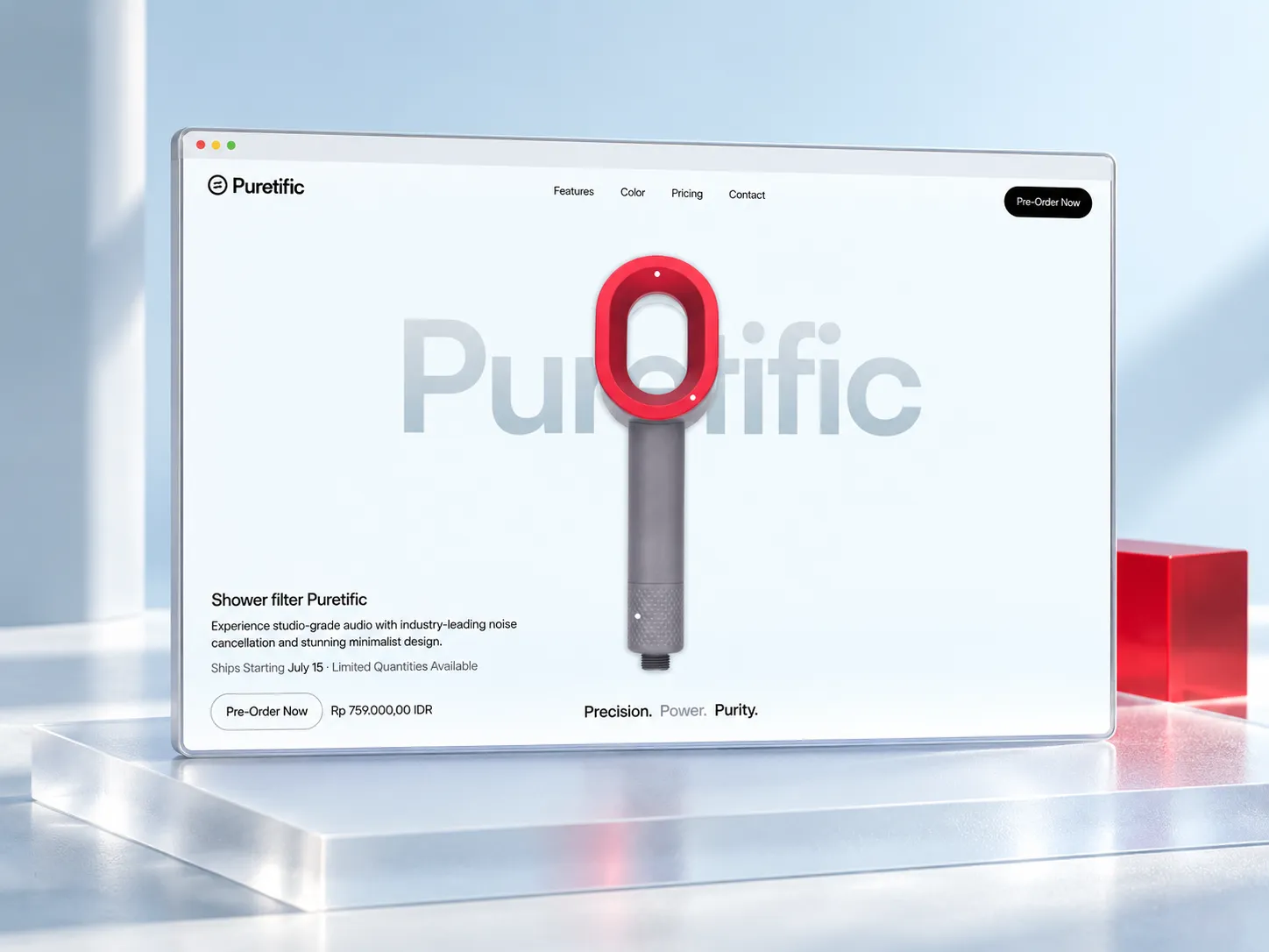 Puretific, website design